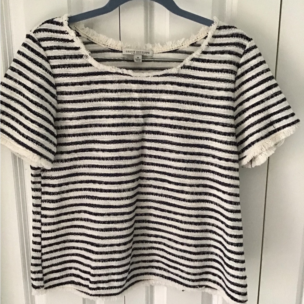 Frayed edge cotton top